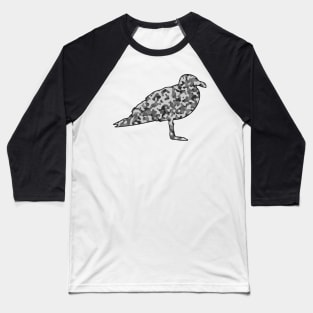 Grey camouflage style pattern bird Baseball T-Shirt